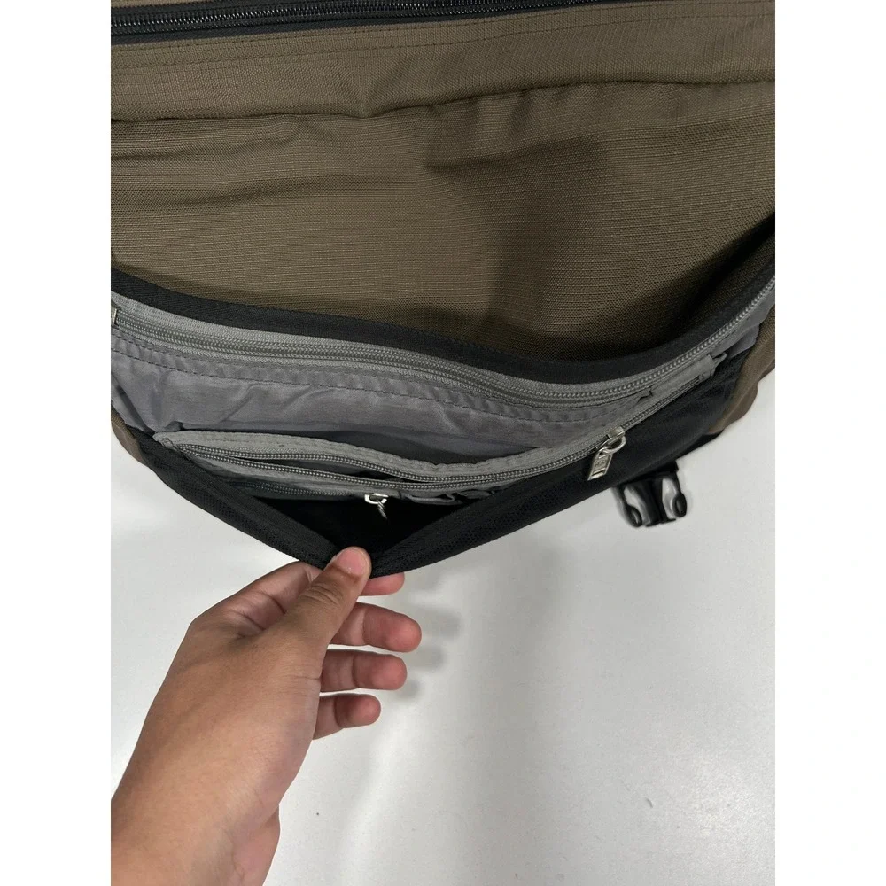 Samsonite Messenger Bag Brown Black Canvas Laptop Shoulder Travel Work Bag
